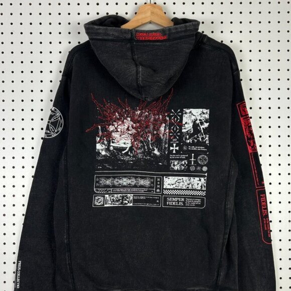 SwaggerSouls Hoodie Merch Small Affliction Style 2020 Sweatshirt Gothic Misfits - Picture 3 of 10